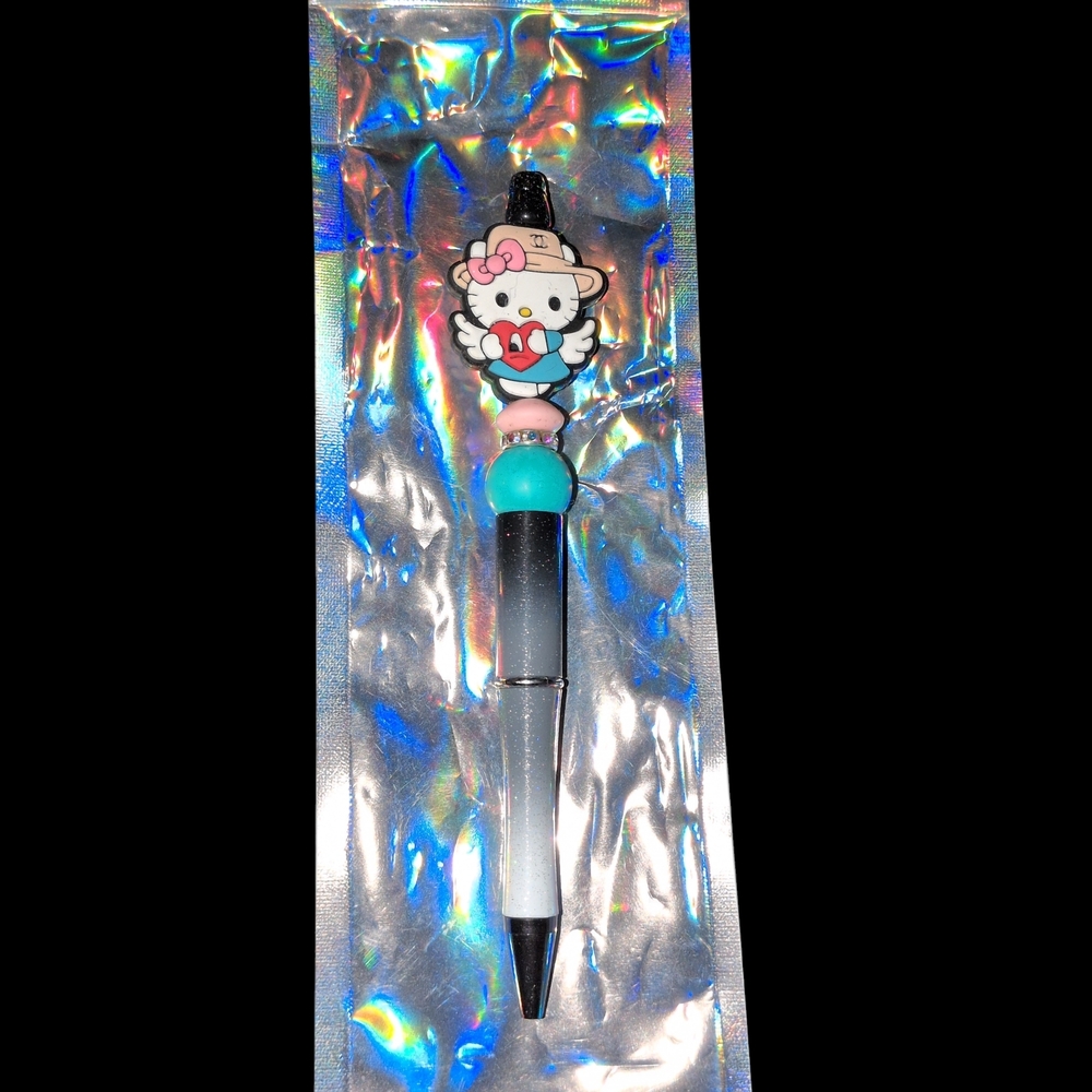 Hello Kitty Themed Pen with Blue and Pink Accents